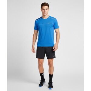 Nike Running Dri-Fit Miler T-Shirt Mens Large Blue Short Sleeve Shirt Reflective